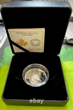 2022 Canada Timber Wolf 1 Oz Silver Proof $25 Coin Extraordinary High Relief