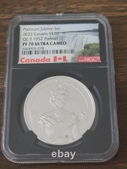 2022 Great Britain/canada Silver Proof Ngc Pf70 Qeii Platinum Jubilee 2-coin Set