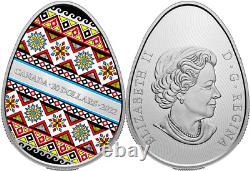 2022 Pysanka Traditional Ukrainian $20 1OZ Egg Shaped Silver Proof Coin Canada