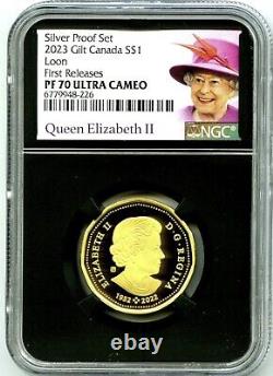 2023 $1 Canada Gilt Silver Proof Loonie Ngc Pf70 Queen Elizabeth Reign Loon Fr