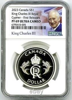 2023 $1 Canada Silver Dollar Proof Ngc Pf69 King Charles Royal Cypher Fr