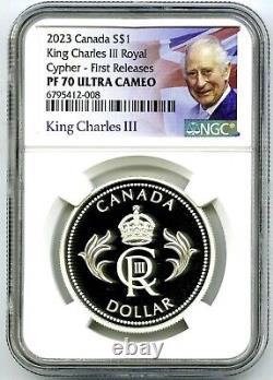 2023 $1 Canada Silver Dollar Proof Ngc Pf70 Ucam King Charles Royal Cypher Fr
