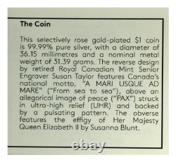 2023 1 Oz Canada Peace Dollar Rose Gilt Pulsating Ultra High Relief NGC PF70UC