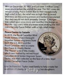2023 1 Oz Canada Peace Dollar Rose Gilt Pulsating Ultra High Relief NGC PF70UC