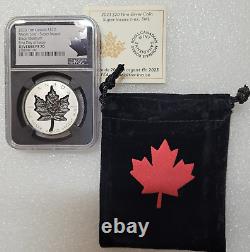 2023 1 oz Canada Maple Leaf Super Incuse Black Rhodium First Day of Issue PF 70