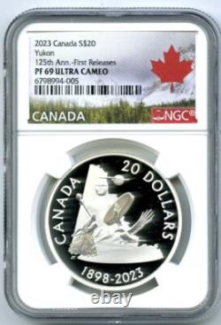 2023 $20 Canada 1oz Silver Proof Ngc Pf69 Ucam 125th Annv Yukon Fr Pop Only 9