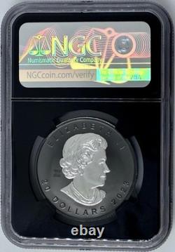 2023 $20 Canada Maple Leaf Super Incuse Black Rhodium NGC PR70 Reverse Proof FR