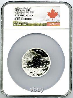 2023 $30 Canada 2oz Hr Silver Proof Ngc Pf70 Uc Multifaceted Grizzly Bears