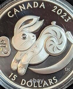 2023 Canada 1 oz Proof Silver $15 Lunar Year of the Rabbit Good Fortune