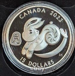 2023 Canada 1 oz Proof Silver $15 Lunar Year of the Rabbit Good Fortune