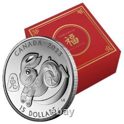 2023 Canada 1 oz Proof Silver $15 Lunar Year of the Rabbit Good Fortune