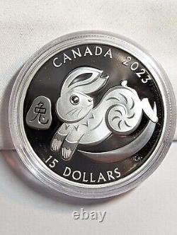 2023 Canada 1 oz Proof Silver $15 Lunar Year of the Rabbit Good Fortune