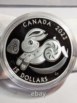 2023 Canada 1 oz Proof Silver $15 Lunar Year of the Rabbit Good Fortune