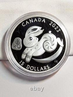 2023 Canada 1 oz Proof Silver $15 Lunar Year of the Rabbit Good Fortune