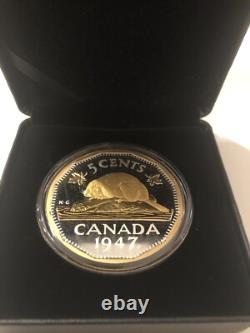 2023 Canada 1947 5 CENT MAPLE LEAF RECREATION, 2 oz. Silver Proof Box/COA