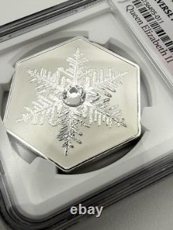 2023 Canada 1oz. 999 Silver Snowflake Crystal Reverse Proof PF 70 NGC QE II