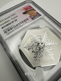2023 Canada 1oz. 999 Silver Snowflake Crystal Reverse Proof PF 70 NGC QE II