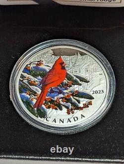 2023 Canada $20, Colourful Birds Northern Cardinal, 1 oz Silver Proof, RCM