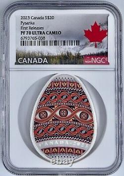 2023 Canada $20 Pysanka Ukrainian Egg Colorized Silver Coin NGC PF70UCAM FR
