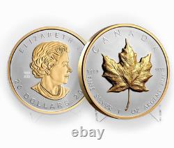 2023 Canada $20 Ultra High Relief Maple Leaf 1oz. 9999 Silver Gold Reverse Proof