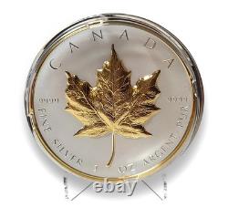 2023 Canada $20 Ultra High Relief Maple Leaf 1oz. 9999 Silver Gold Reverse Proof