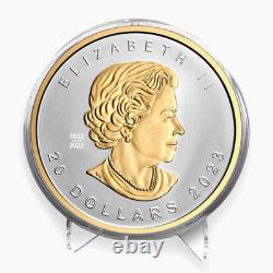 2023 Canada $20 Ultra High Relief Maple Leaf 1oz. 9999 Silver Gold Reverse Proof
