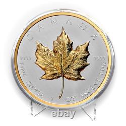 2023 Canada $20 Ultra High Relief Maple Leaf 1oz. 9999 Silver Gold Reverse Proof