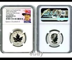 2023 Canada $3 1/4oz FINE SILVER MAPLE LEAF 35TH ANNIV NGC REVERSE PF70 FR