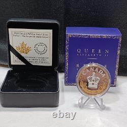 2023 Canada Imperial State Crown 9999 Silver Proof, KCIII Royal Cypher PF69Matte