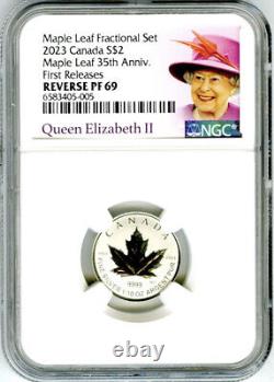 2023 Queen Elizabeth $2 1/10 Oz Canada Silver Proof Ngc Pf69 35th Maple Leaf Fr