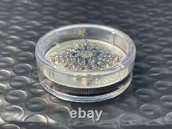 2024 $20 Canada 1 Oz 9999 Silver Proof Sapphire Jubilee Snowflake Brooch Fr