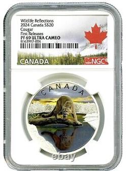 2024 $20 Canada 1oz Silver Proof Ngc Pf69 Ucam Cougar First Releases