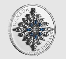 2024 $20 Canada 1oz Silver Proof Ngc Pf70 Sapphire Jubilee Snowflake Brooch Fr