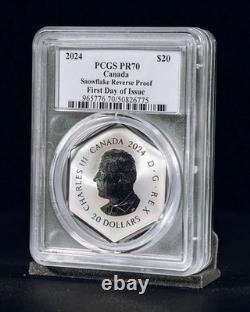 2024 $20 Canada Snowflake Reverse Proof First Day of Issue PCGS PR70 Rosati