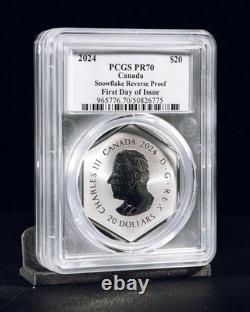 2024 $20 Canada Snowflake Reverse Proof First Day of Issue PCGS PR70 Rosati