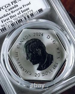2024 $20 Canada Snowflake Reverse Proof First Day of Issue PCGS PR70 Rosati