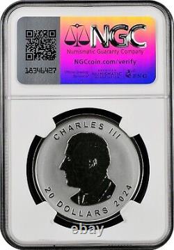 2024 CA $20 Maple Leaf SML UHR Pulsating Forest NGC Reverse PF 70 PROOF NEW