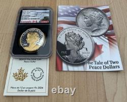 2024 CANADA Peace Dollar 1 oz Silver Proof Gilded COA BC First Release NGC PF70