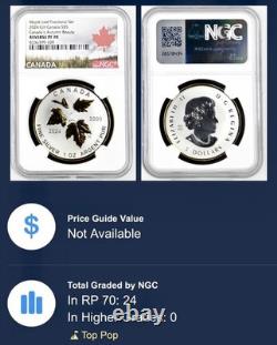 2024 Canada 1oz Silver Autumn Beauty Rev. Proof Ngc Pf70 24k Gold Gilt (pop=24)