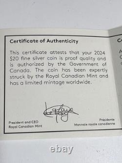 2024 Canada $20 Great Hunters Cougar 1 oz. 9999 Silver UHR Proof RCM Box COA