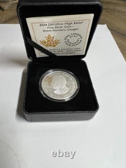 2024 Canada $20 Great Hunters Cougar 1 oz. 9999 Silver UHR Proof RCM Box COA