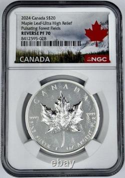 2024 Canada $20 Maple Leaf Pulsating Forest Fields Silver NGC Reverse PF 70 UHR