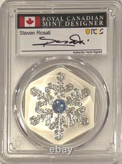 2024 Canada $20 Silver 1 Oz BLUE CRYSTAL SNOWFLAKE PCGS Reverse PR70 FDOI
