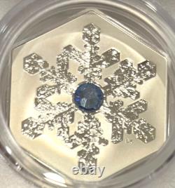 2024 Canada $20 Silver 1 Oz BLUE CRYSTAL SNOWFLAKE PCGS Reverse PR70 FDOI