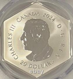 2024 Canada $20 Silver 1 Oz BLUE CRYSTAL SNOWFLAKE PCGS Reverse PR70 FDOI