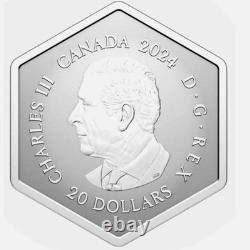 2024 Canada $20 Silver 1 Oz BLUE CRYSTAL SNOWFLAKE PCGS Reverse PR70 FDOI
