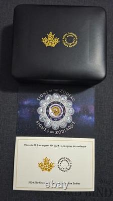 2024 Canada $30 Fine Silver Coin Signs of the Zodiac 2 oz. 9999 Silver Proof NIB