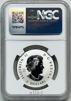 2024 Canada $4 Silver Reverse Proof Maple Leaf Autumn Beauty 1/2 Oz Ngc Rev Pf70