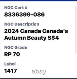 2024 Canada $4 Silver Reverse Proof Maple Leaf Autumn Beauty 1/2 Oz Ngc Rev Pf70