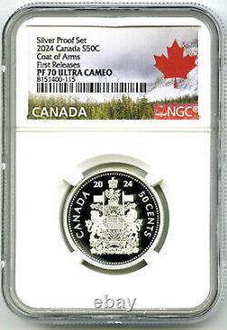 2024 Canada 50 Cent Silver Proof Ngc Pf70 New Effigy Half Dollar First Year &fr